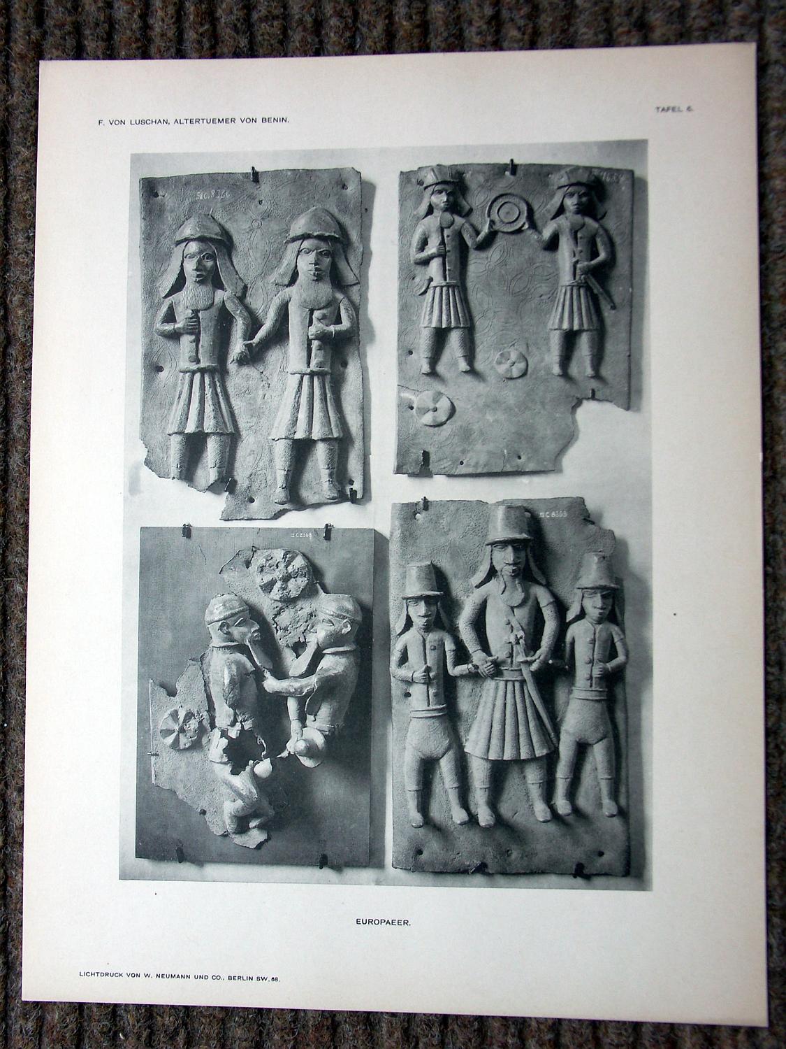 zz-lusc19,tafel 06 benin nigeria,bronze-platte mit figur europäer (b-i